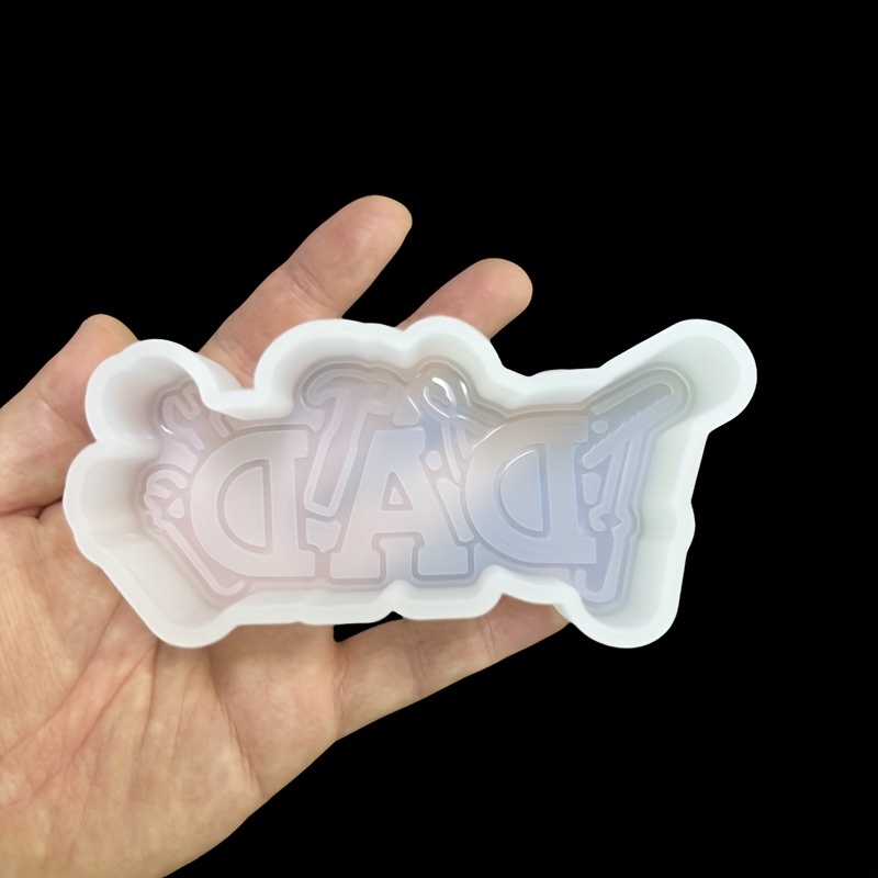 TEMU 1pc Silicone "dad" Shaped Mold For Father's Day, Car Freshener Epoxy Resin Mold, Aroma Bead Air Freshener Mold, Candle Mold