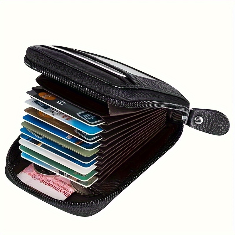 

Men's Sleek Leather Zipper Wallet With Card Holder -