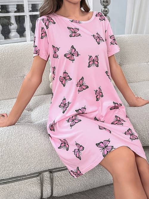 print pajama nightdress