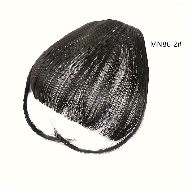 elegant womens afro curly clip in hairbangs wig natural looking   dark     bangs fluffy lengthening hair accessory comfortable   with breathable mesh details 5