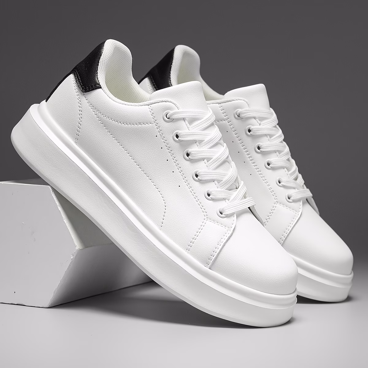 sneakers mens fashionable and casual low top shoes comfortable lace up flat soled shoes outdoor hiking sports shoes versatile and trendy mens classic solid shoes Product details 2
