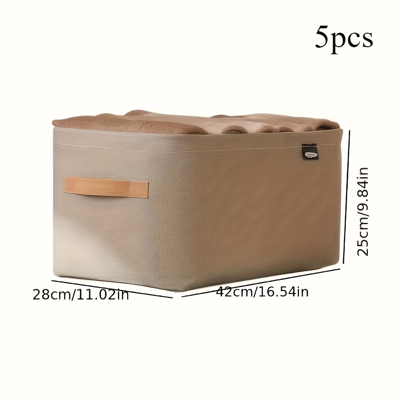 5-pack Home Storage Boxes Trousers Drawer-style Fabric Organizing Bins Cabinet Organizer Storage Basket For Bedroom