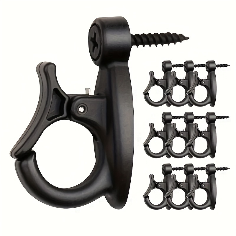 

10/20pcs Black Plastic Light Hooks - , Lockable, Suitable For String Lights And Wind Chimes - Wall Hanging Accessory