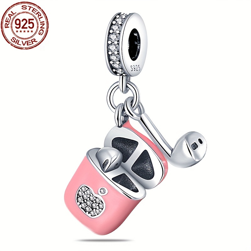 

1pc 925 Earphone , 4g Authentic Pendant For 3mm Bracelets And Bangles, For Women, For 's Day, , Christmas,