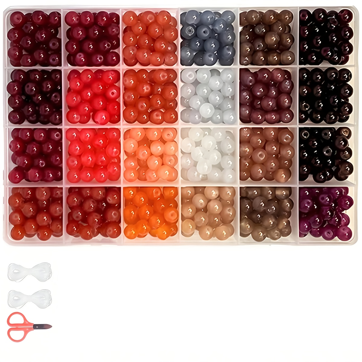 TEMU Jewelry Kit With 96 Colors Of 8mm Glass Beads For Making Bracelets And Necklaces