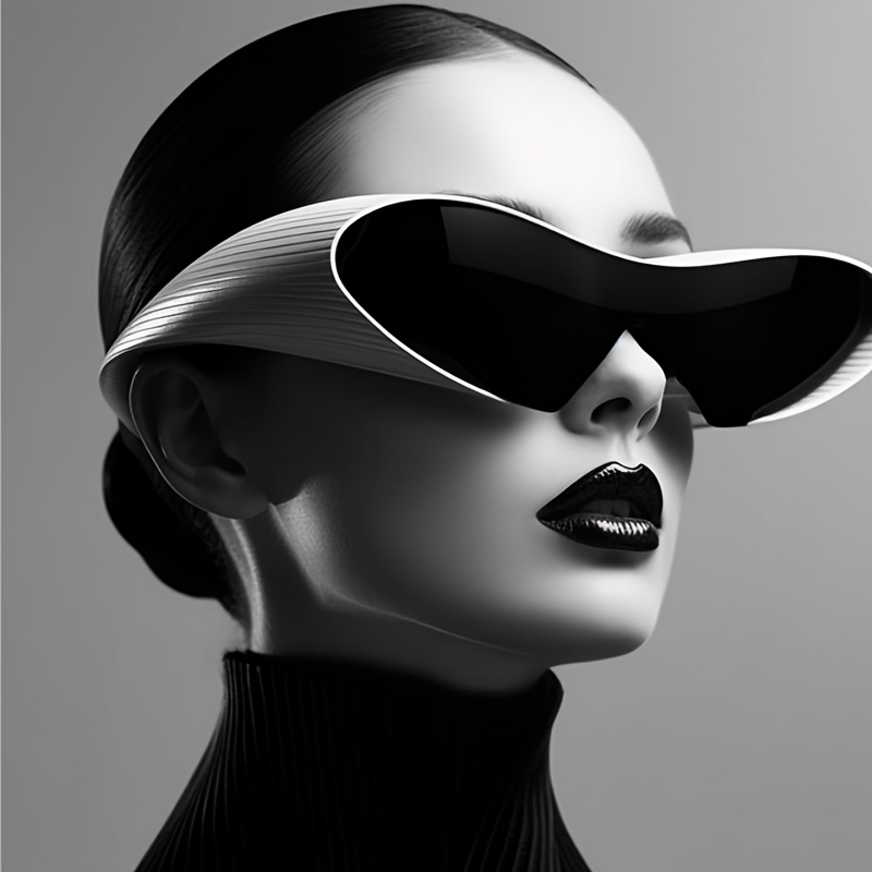 Y2k Sunglasses Women Men Large Futuristic - Temu Canada