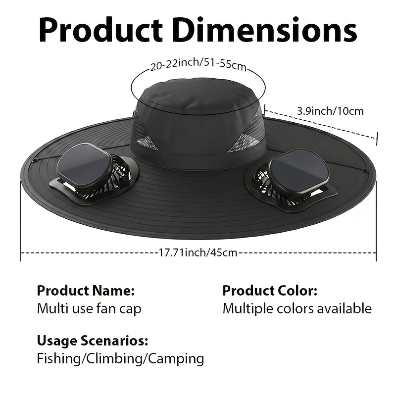 fathers day gift for men summer must   protection fan cap with solar fan and usb charging design lightweight wide brim strong   suitable for fishing hiking mountain climbing and daily outdoor wear sun protection and   Product details 9