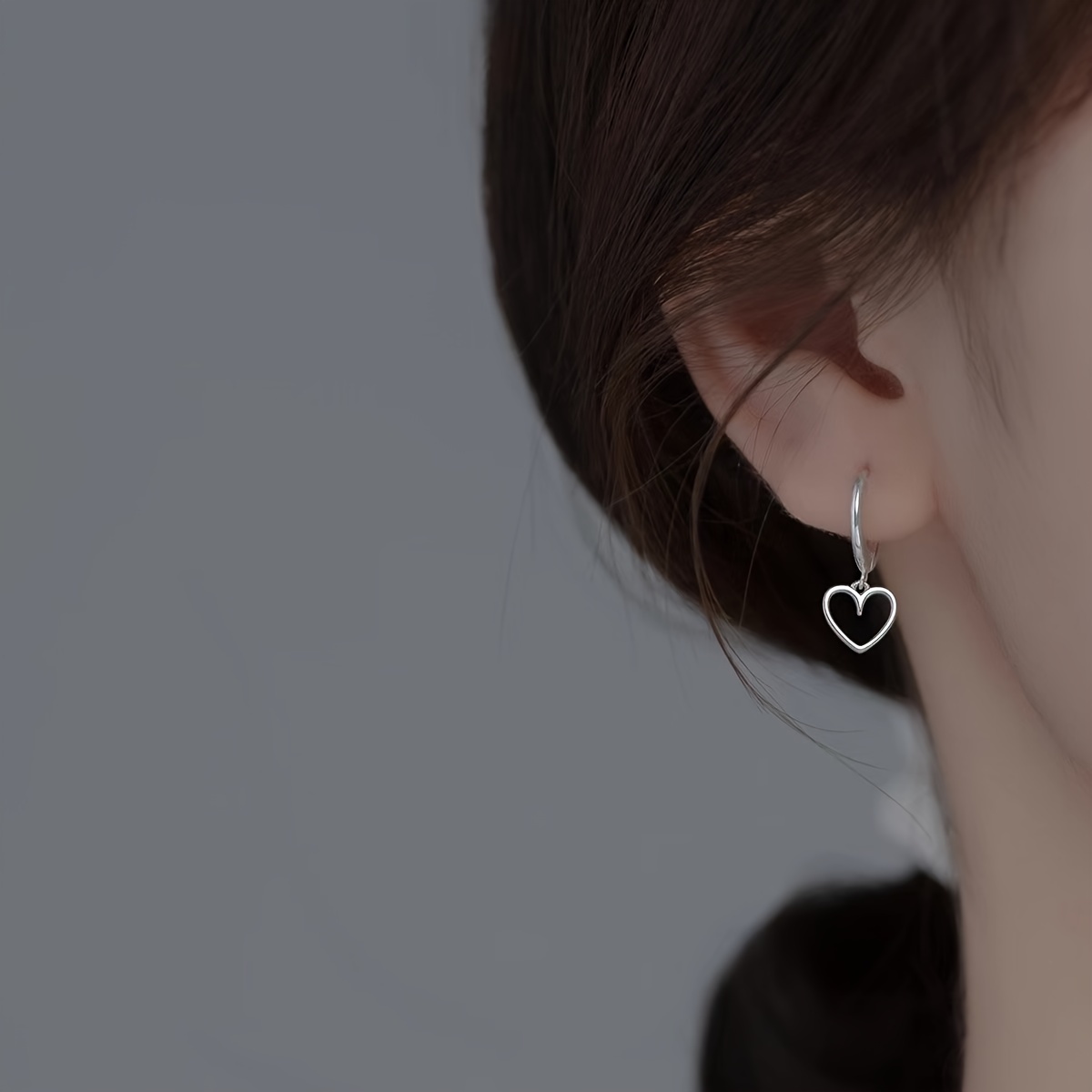 Boho Copper Heart Drop Earrings for Women