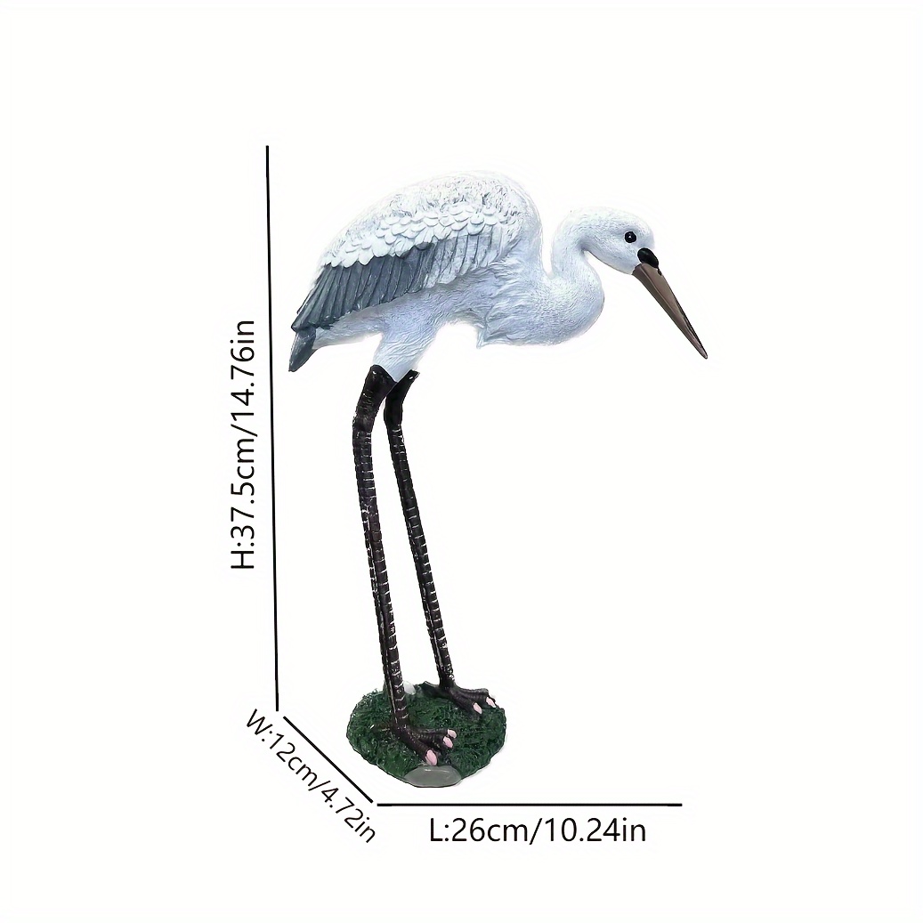Статуя белой цапли из смолы, скульптура для сада, орнамент для сказочного  газона, украшение для ландшафта своими руками для патио, балкона, домашнего  ...