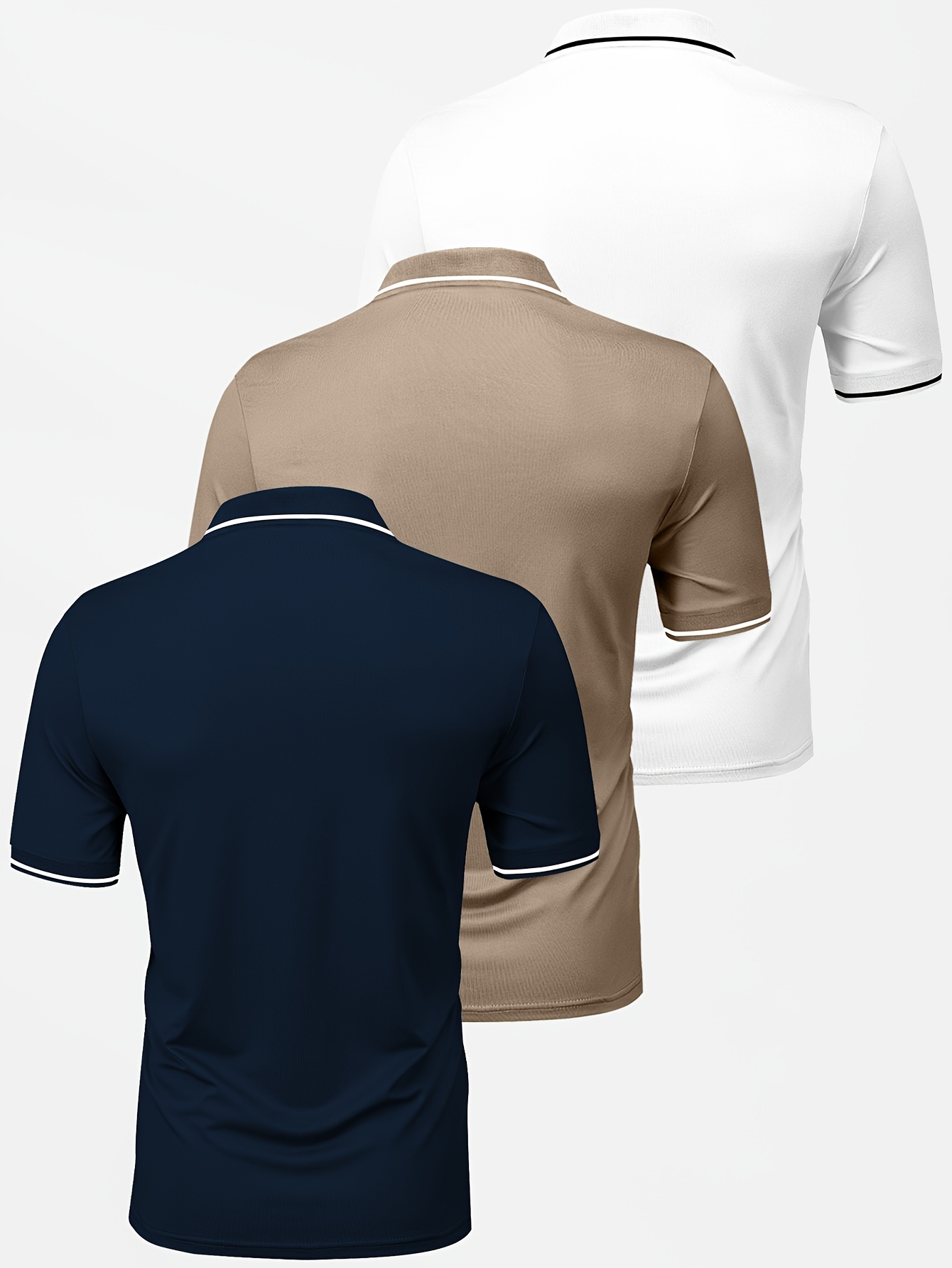 playeras de golf a rayas para hombre, camisa casual de manga corta con  para el verano