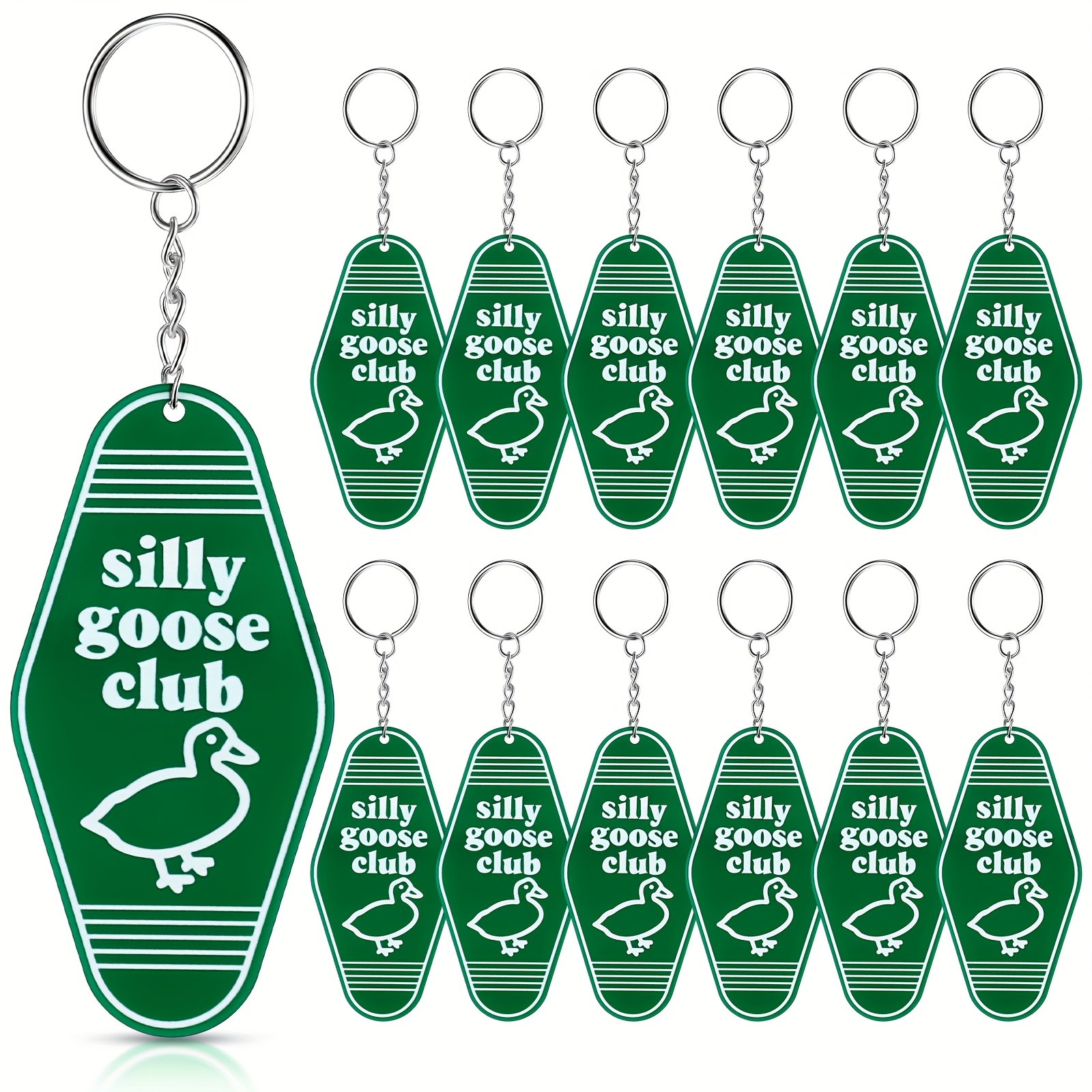 TEMU 12pcs Halloween Gifts, Christmas Gifts, Thanksgiving Day Gifts Silly Goose Keychain Cute Funny Keychain Bulk Novelty Silly Goose Gag Gifts Gift
