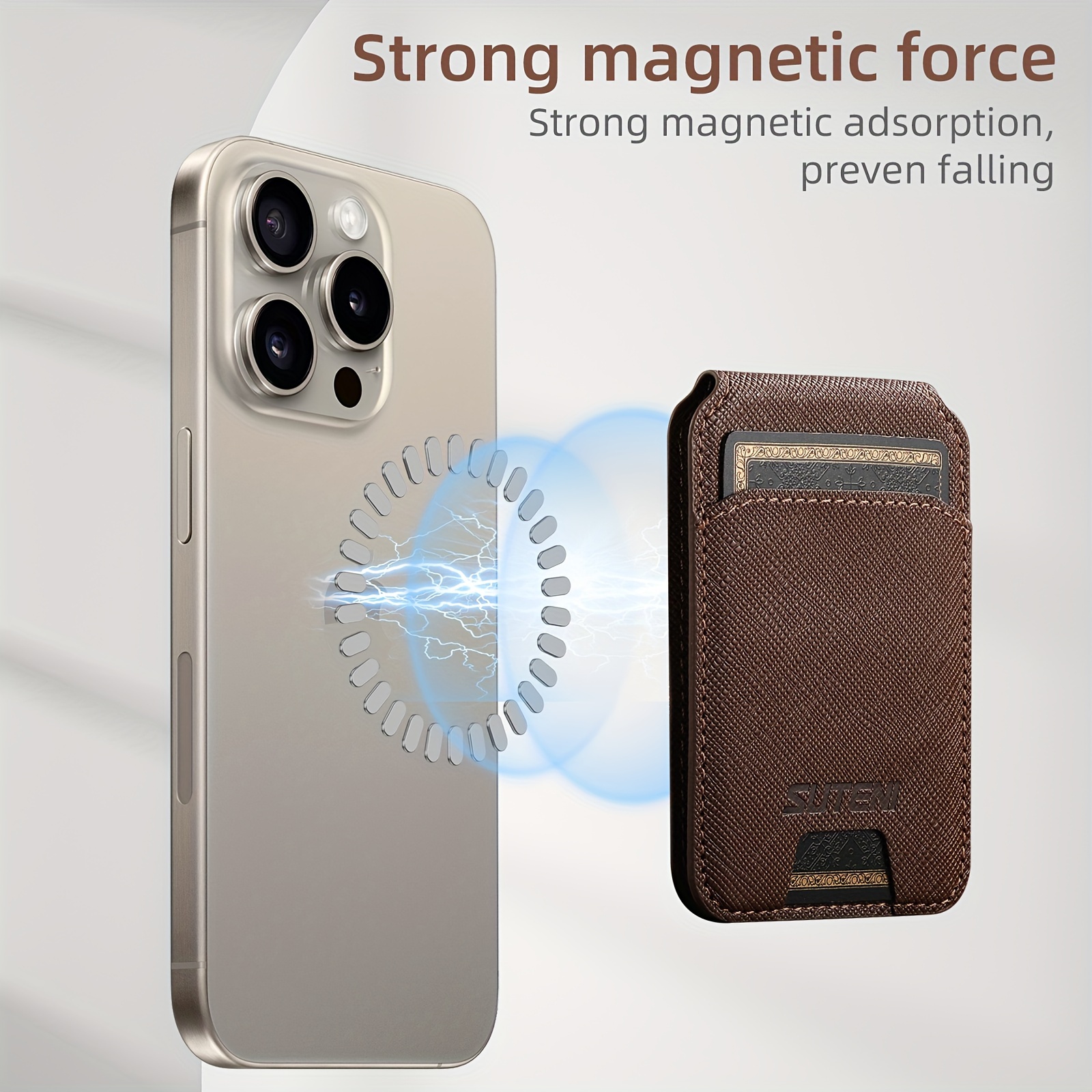 

The Suteni Magnetic Card Holder Wallet Can Hold A Mobile Phone Card Case For Iphone For Samsung Galaxy