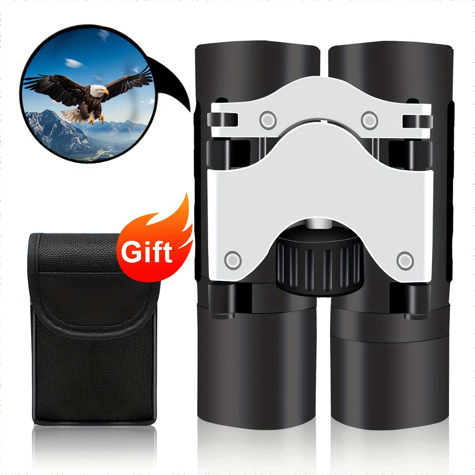 TEMU Compact Hd Binoculars With Carbon Fiber - Portable & Lightweight, Easy-focus For Travel, Bird Watching, Sporting Events, - Suitable For Outdoor