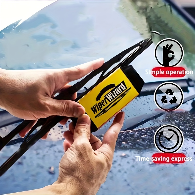

Wiper Wizard Windshield Wiper Blade Restorer - Car Wiper Repair Tool With Cleaning Brush And Quick Repair Glue Strip, Simple Operation, Time-saving Express, Made Of Durable Abs Material