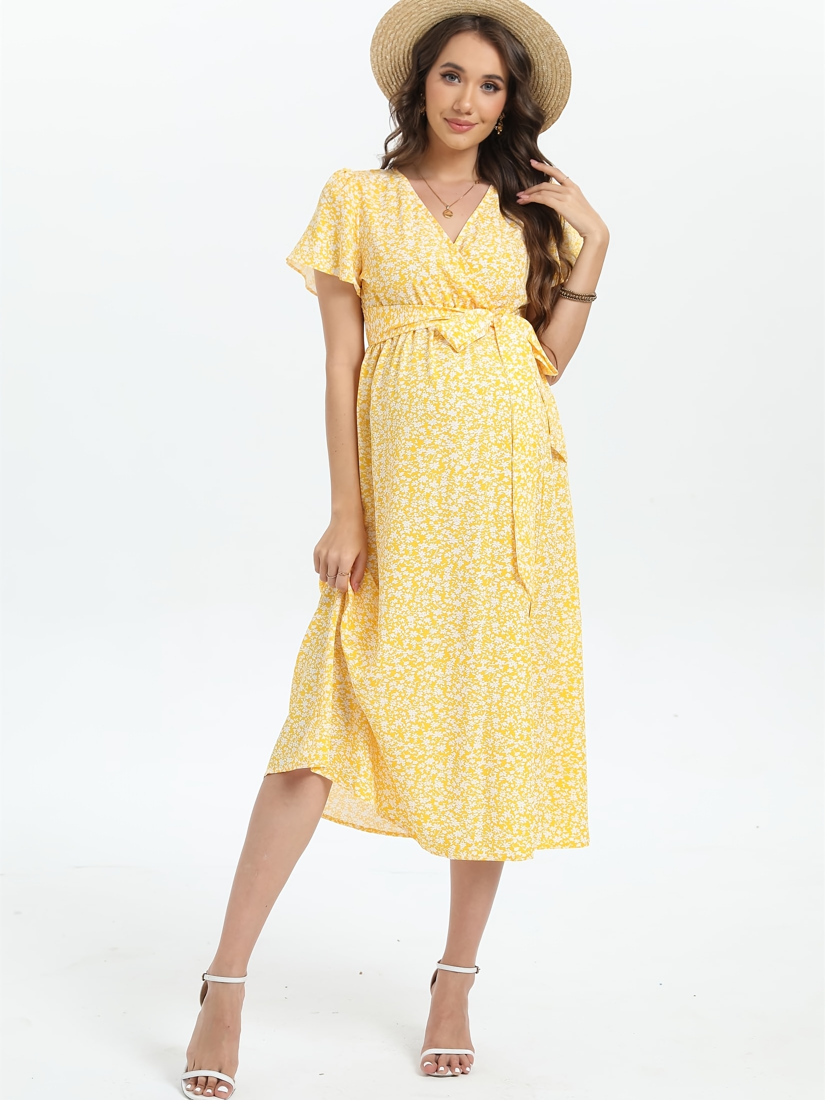 flowy flower prom dress PRETTYGARDEN Women's Flowy Maxi Dress Summer Sleeveless V Neck Spaghet main image 1