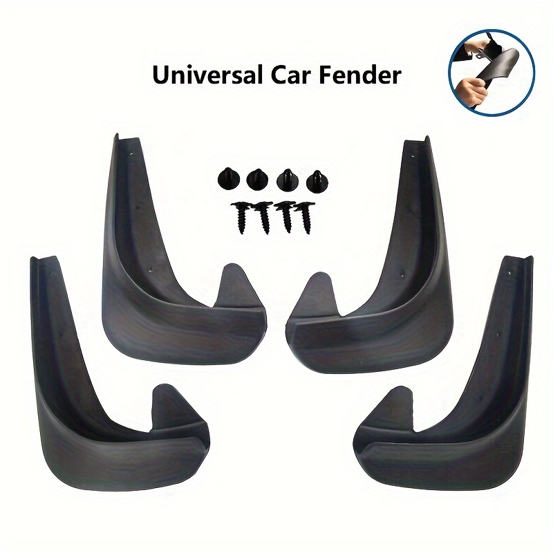 

4pcs Mud Flaps For Car Front & Rear Wheel, Universal Automotive Exterior Accessories Wheel Flares Splash