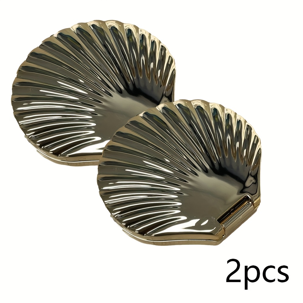 Shell-Style Compact Portable Handheld Makeup Mirror