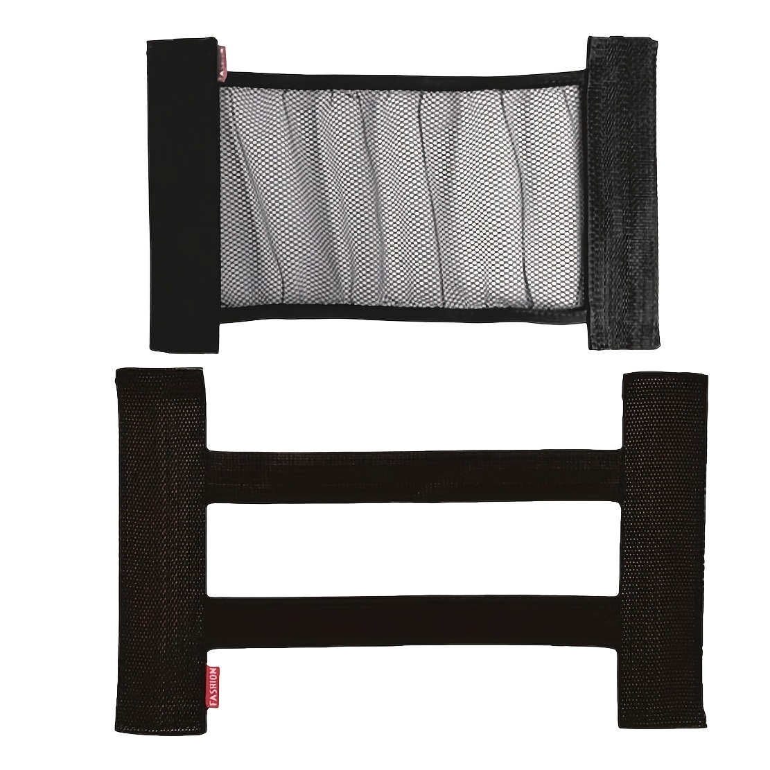 TEMU 2pcs/Set Filet de chargement et sangles en tissu Oxford noir pour voitures avec installation dommages, organisateur de coffre en élastique