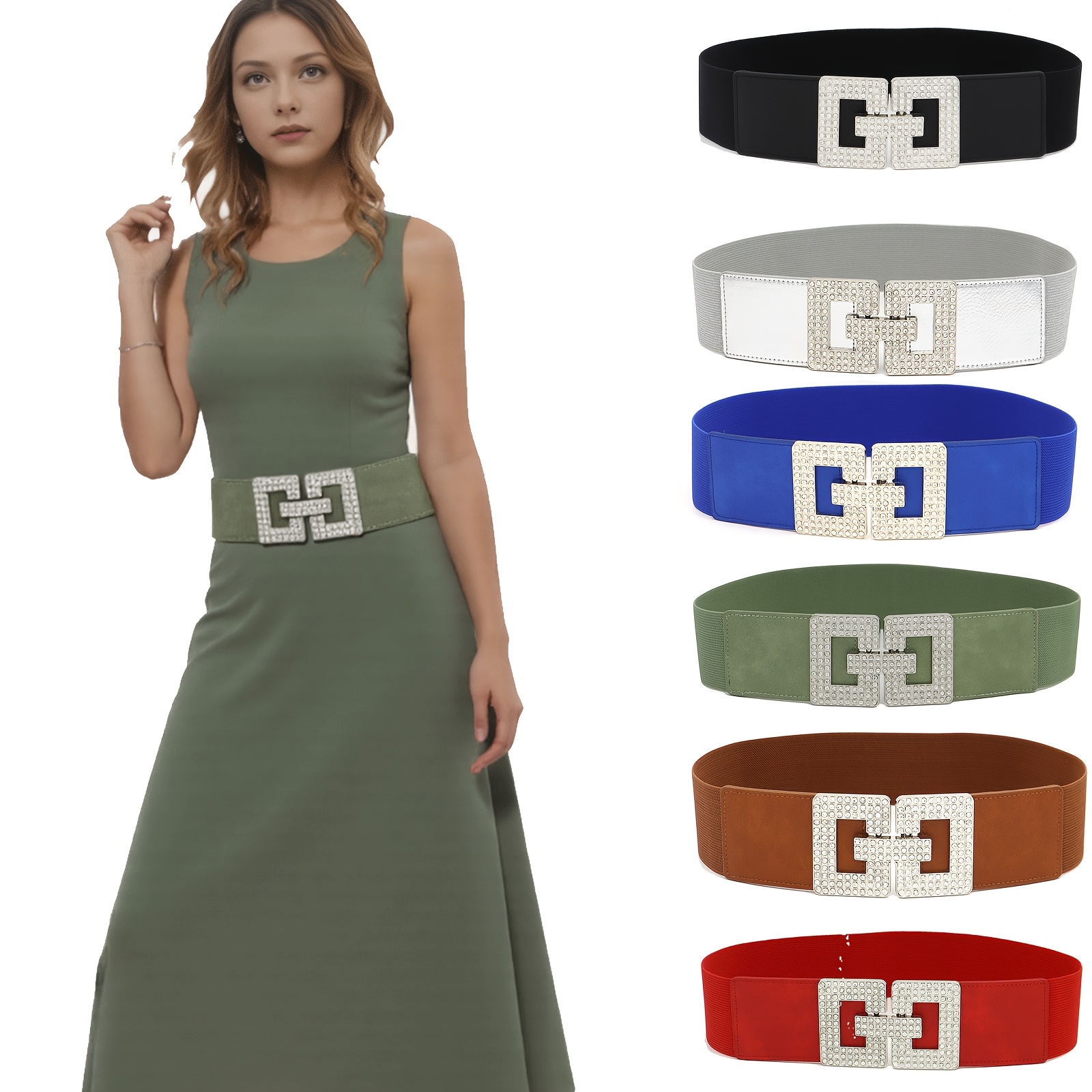 1pc womens wide elastic waist belt a - Temu Oman display picture 1