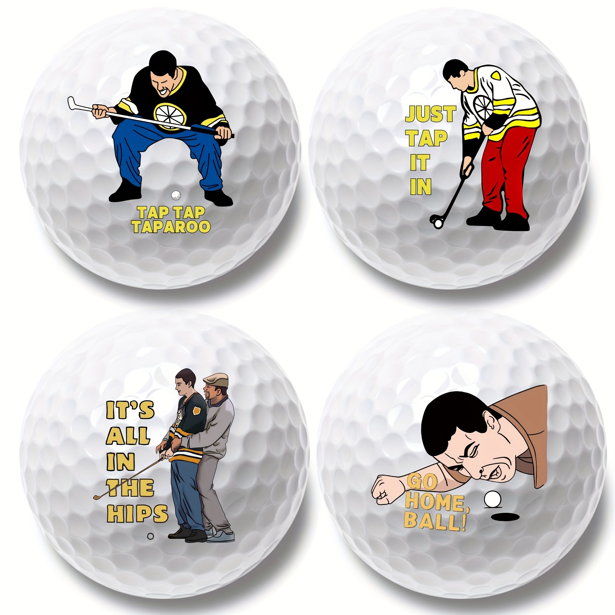 

4 Funny Golf Balls Gift Set Funny Novelty Golferpresent For Men Dad Size