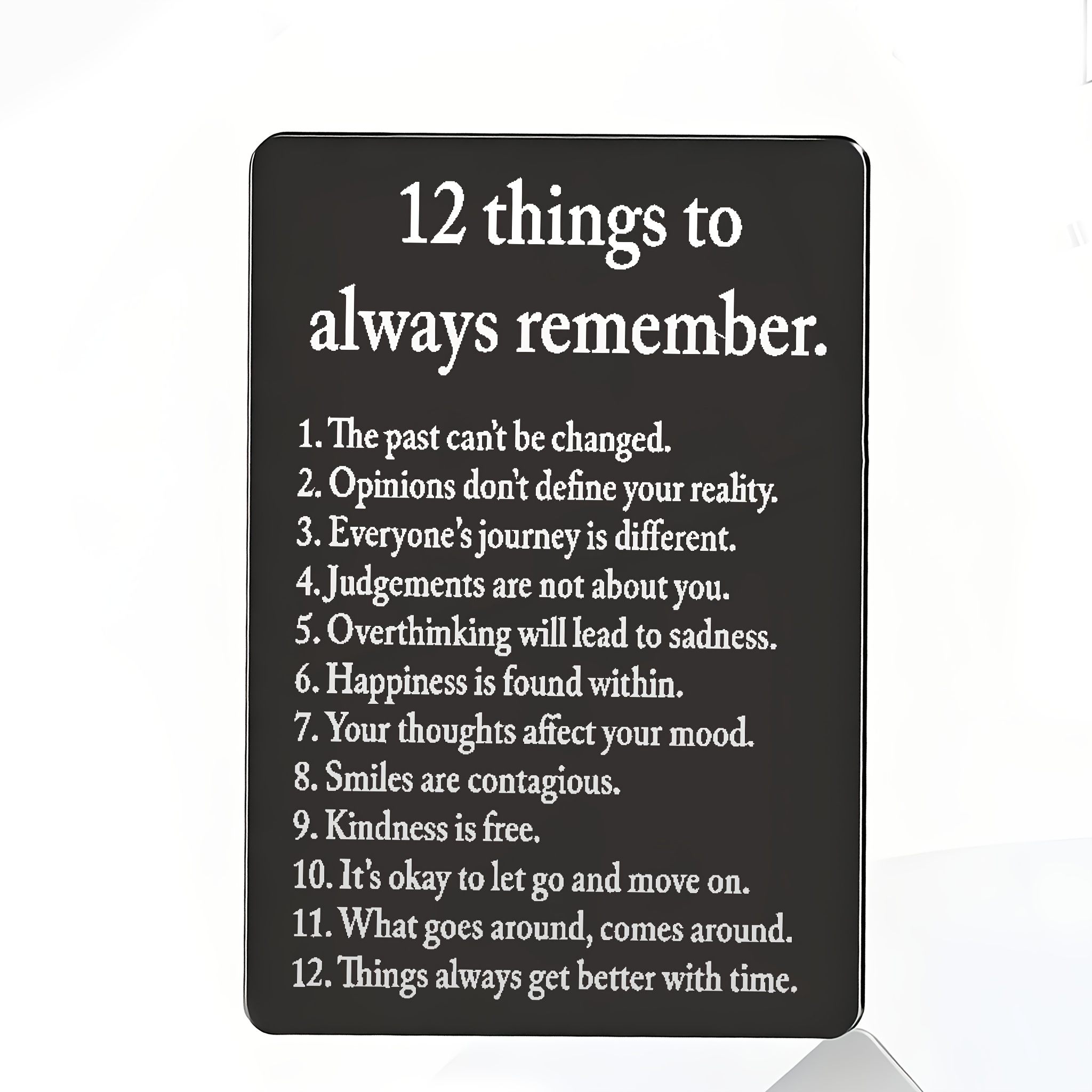 TEMU 12 Things To Remember - Inspirational Quotes, Engraved Wallet Cards, Perfect Motivational Gifts For