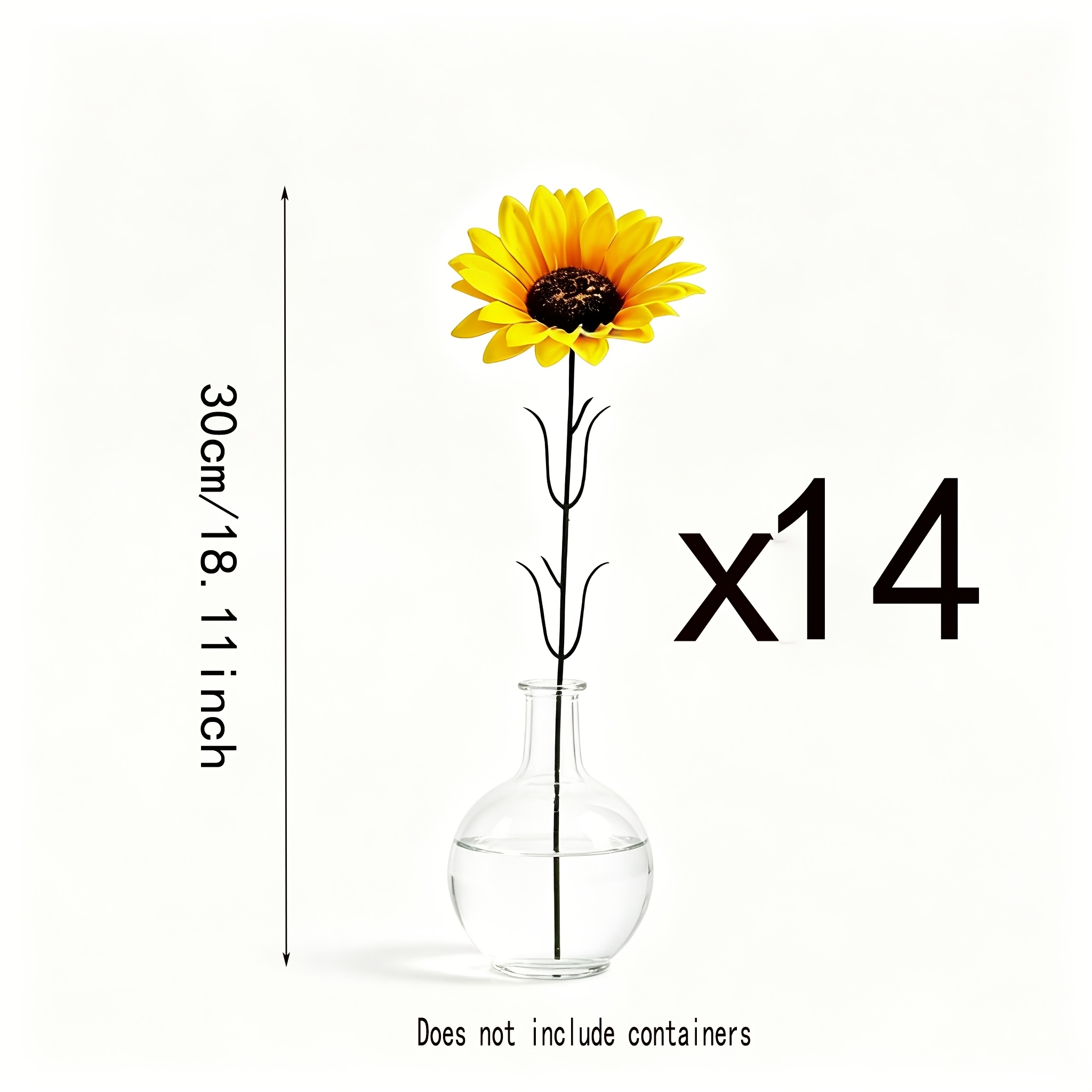 TEMU 14 grands tournesols artificiels simulés, entretien, adaptés pour les fêtes des , Halloween, bouquets de mariée, accessoires de photographie de