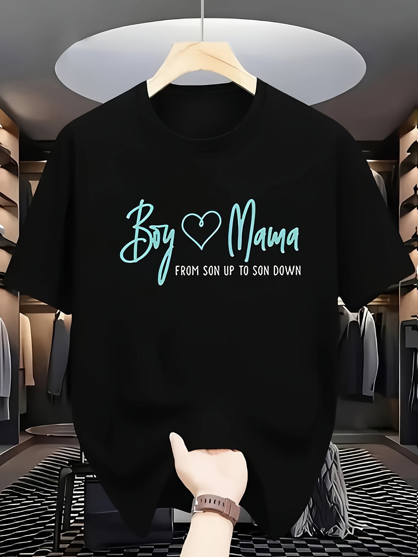 tee casual black short sleeve round Temu Philippines - Main Image