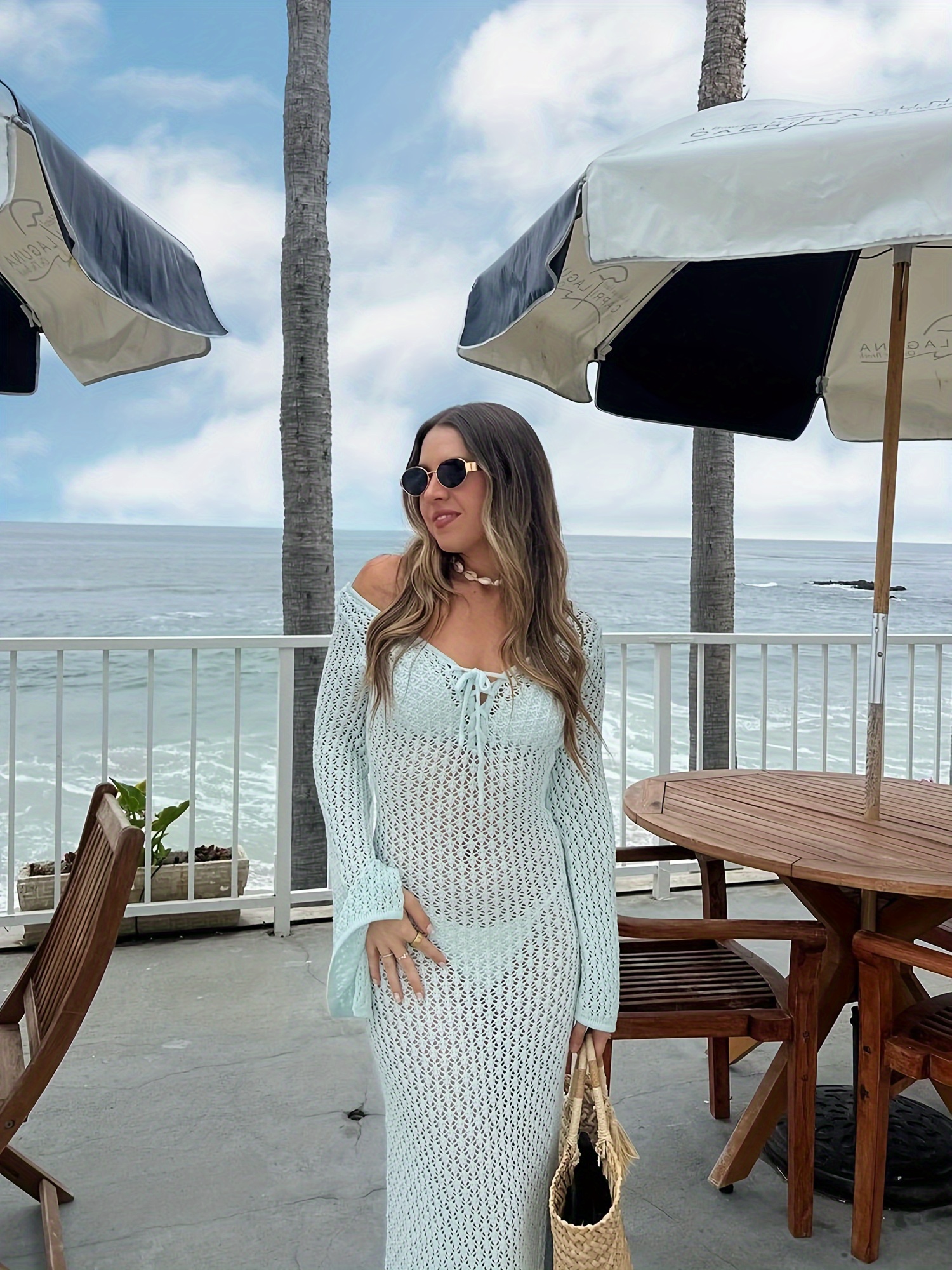 gap blue wrap dress Cancun Crochet MINT Dress S / MINT