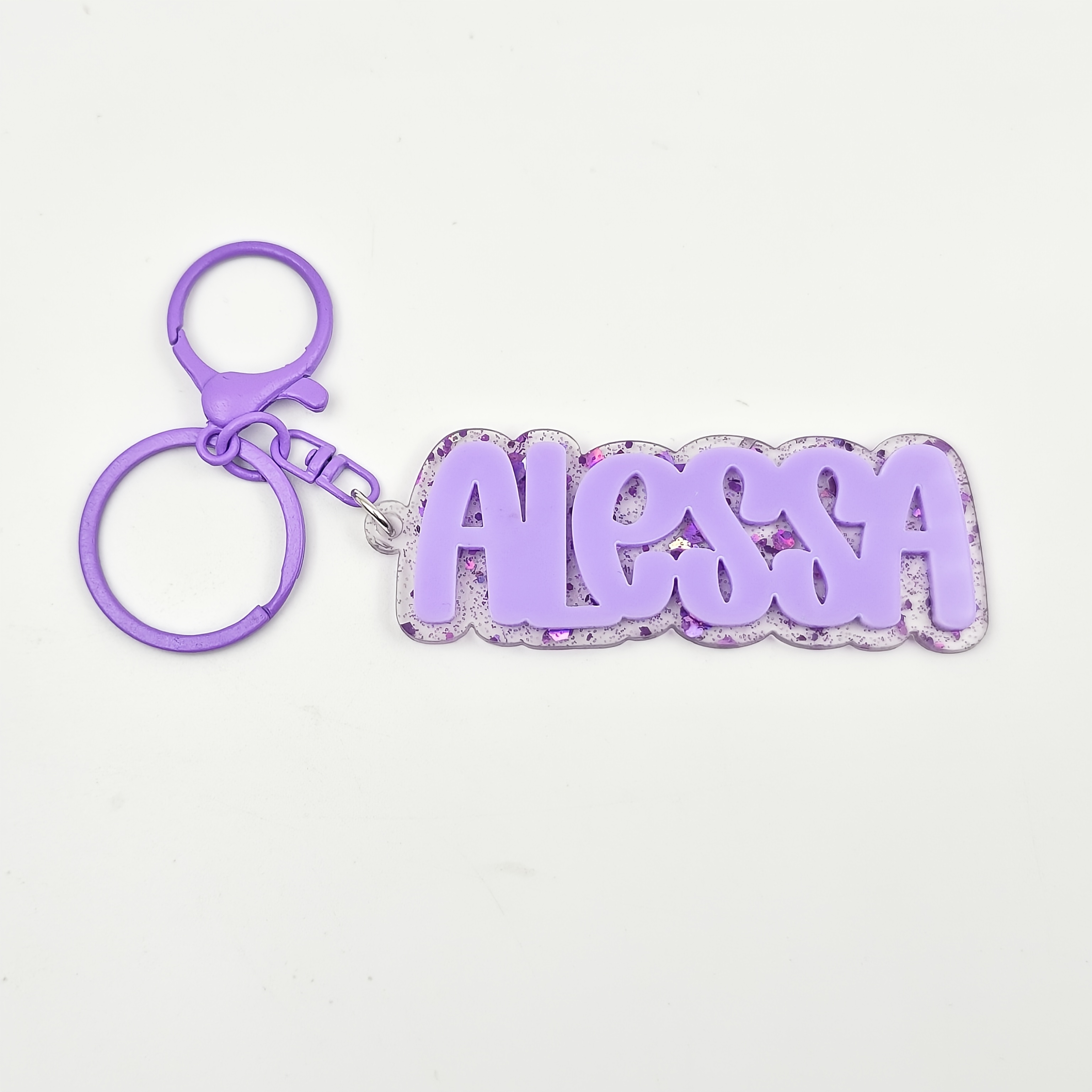 TEMU 1 pièce Porte-clés personnalisés avec nom imprimé en 3D, Étiquettes en acrylique personnalisées, Porte-clés à lettre personnalisée, Étiquettes