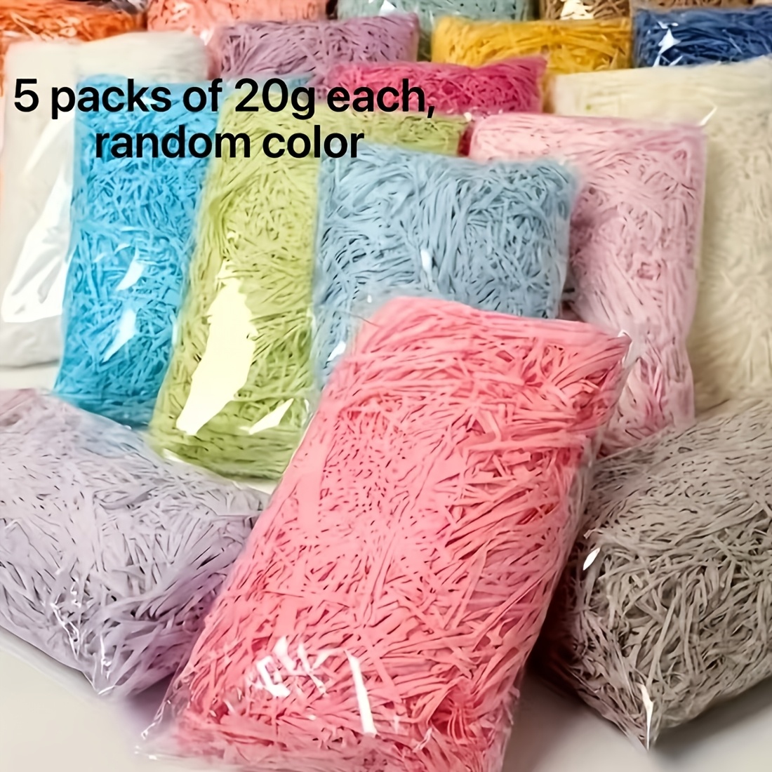 Image of Festive Raffia Quilted Cloth 5-pack (3.52 Oz) Random Colors - Ideal For Christmas And Easter Gift Wrapping, Party Decorations, And Gift Basket Filling, Assorted Colors