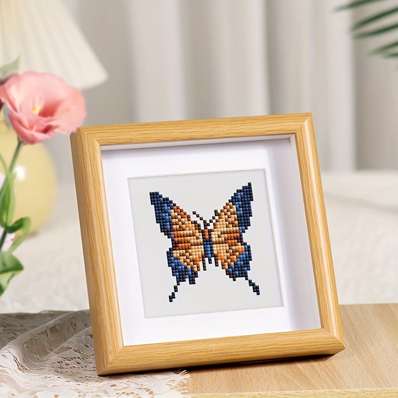 

9-pack Butterfly Diamond Painting Kits, Square Acrylic Diamonds Insect Theme, Diy Craft Tabletop Decor, Frameless Art For Home Decoration - 5.9x5.9 Inches