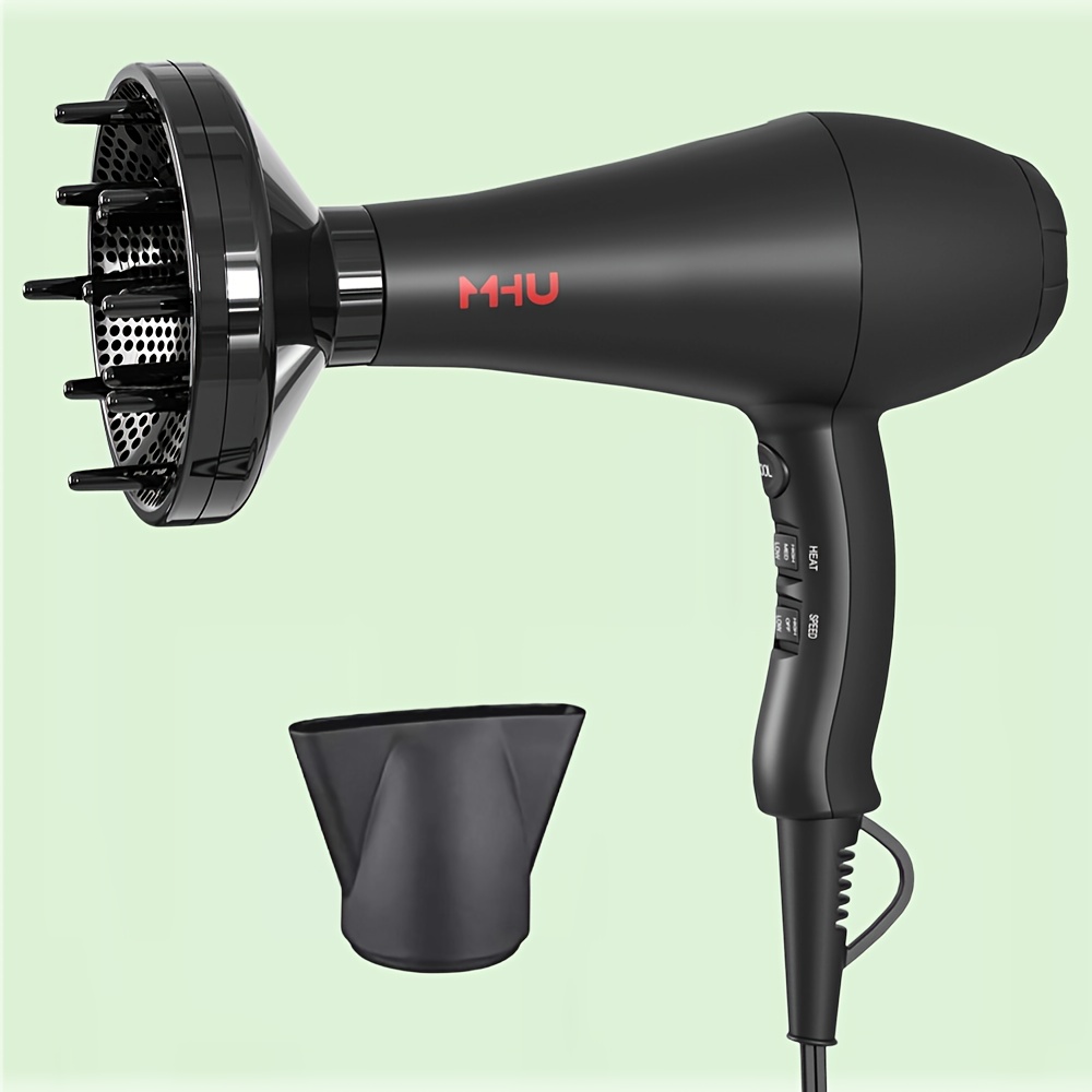 TEMU High- Hair Dryer With 1875 Watts, , Technology, And Heat, Includes A Concentrator And Diffuser, In Black