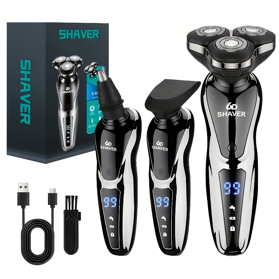 E-shop USB-wiederaufladbarer Elektrorasierer für Herren, 3-in-1/ multifunktionales Rasieren & Haarschneiden, Weihnachtsgeschenk