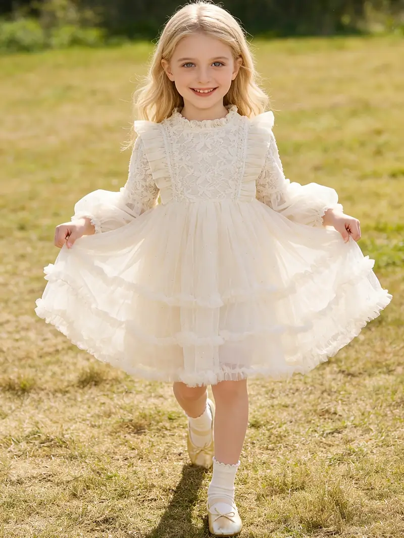 single piece young girls gentle style long sleeved lace - Temu Bahrain single piece young girls gentle style long sleeved lace - Temu Bahrain