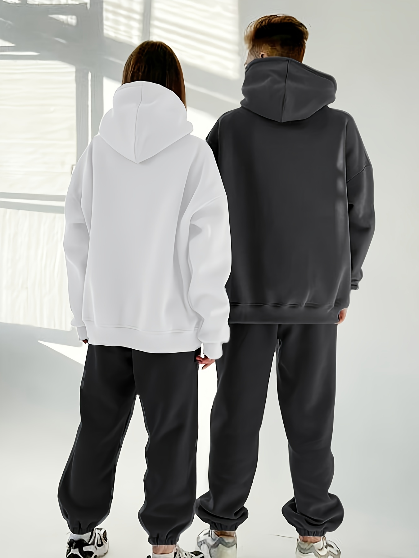 black white couples hoodie set outfit matching Temu Germany