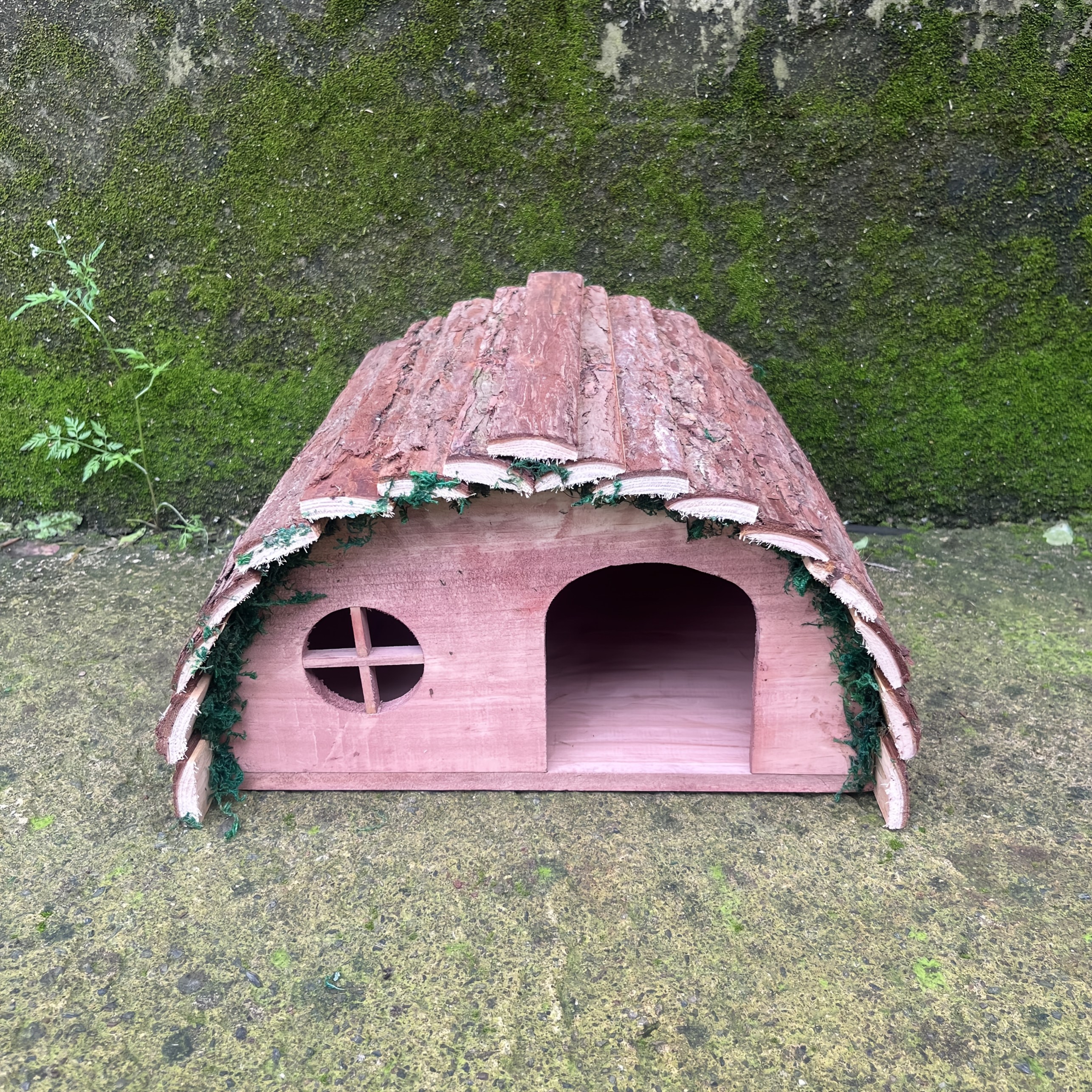 Image of Wooden Hedgehog House Squirrel Hamster Hideaway Rabbit Small House Natural Wood Outdoor Indoor Small Animal Shelter Suitable For Rabbits Hedgehogs Guinea Pigs Kittens Hedgehog Nest