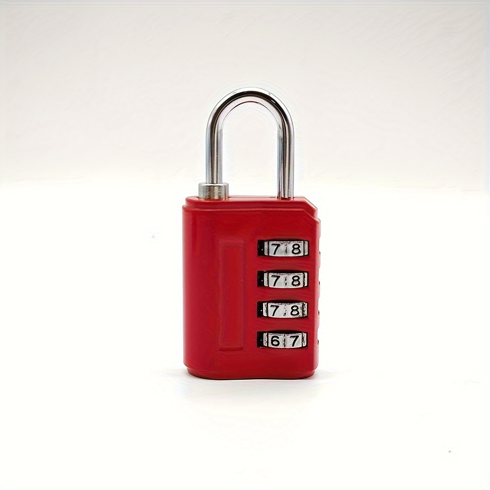 TEMU 1pc 4- Combination Password Lock, Padlock - For School And Gym Storage Cabinets, Suitcases, Doors And Drawers - Portable Metal Password Lock,