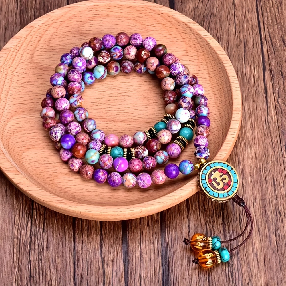 高品質】天然石ビーズ 紫色の海砂 jasper ターコイズ 4mm 6mm 8mm 10mm