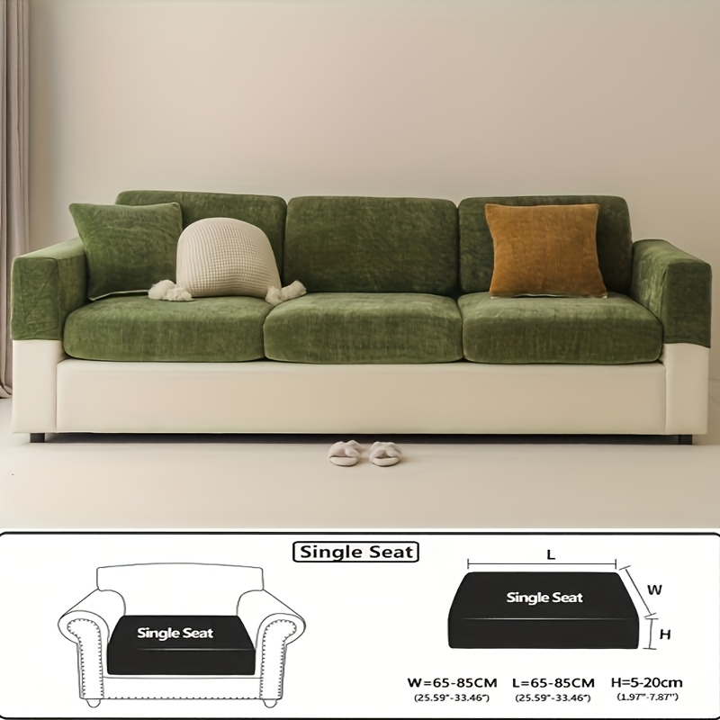 TEMU 1pc Chenille Herringbone Stretch Sofa Cover, In Multiple Colors. Made Of Elastic, Skin-friendly Fabric With A Fine Herringbone Texture, Without