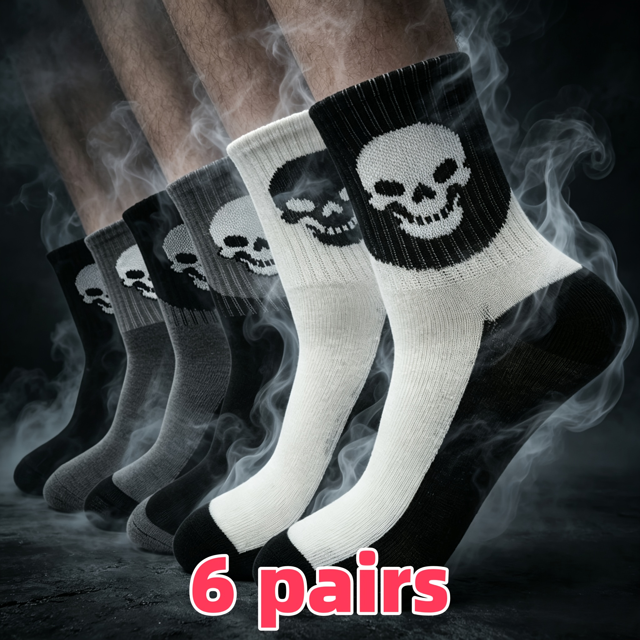 TEMU Calzini sportivi da a met� polpaccio con motivo a , confezione da 6 /9 , , stile , , /americano, stile preppy, per Halloween, per , calzini da