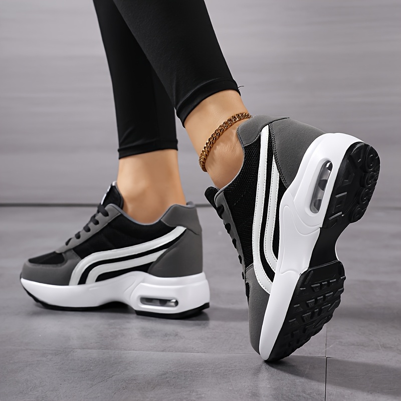 women's low top platform sneakers hidden wedge lift Temu Oman