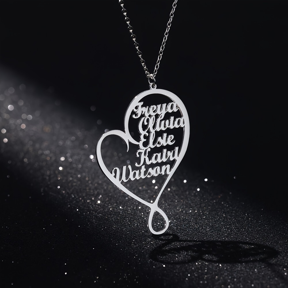TEMU Personalized Multi-name Necklace For Mother's Day, Valentine's Day, Birthday, Anniversary - Customizable In English