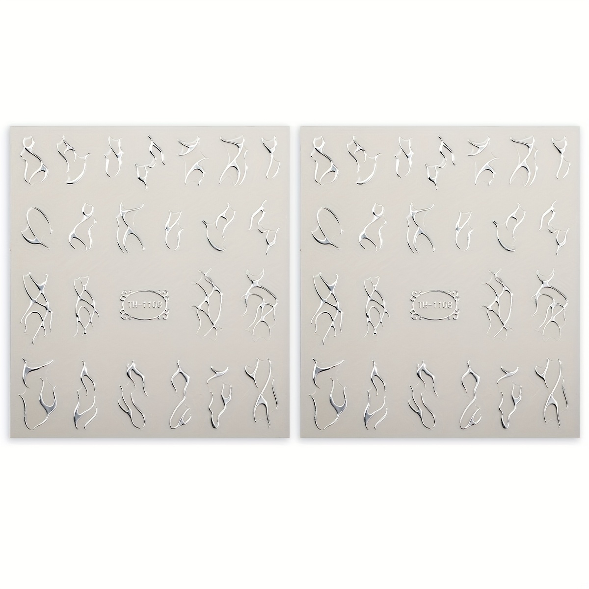 2pcs 3d Irregular Line Nail Art Sticker Y2k Abstract Stripe Self-adhesive Nail Decals For And Women Diy Nail Art Decoration Manicure Accessories