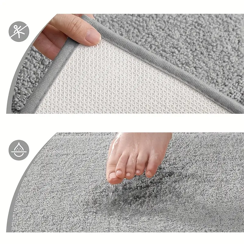 1pc bathroom rug mat soft and absorbent premium bath rug washable non slip bath mat for bathroom floor tub shower room and entryway plush rectangular floor mat Product details 1