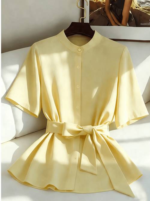 womens top elegant shirt womens elegant party top summer womens top summer belted short sleeve womens shirt elegant special edition
