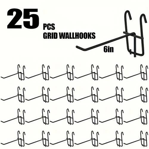 25pcs grid wall hooks metal pegboard panel hooks multi functional display rack hooks suitable for hanging home decorations earrings and headwear storage hooks supermarket shelves and product storage exhibitions utility hooks