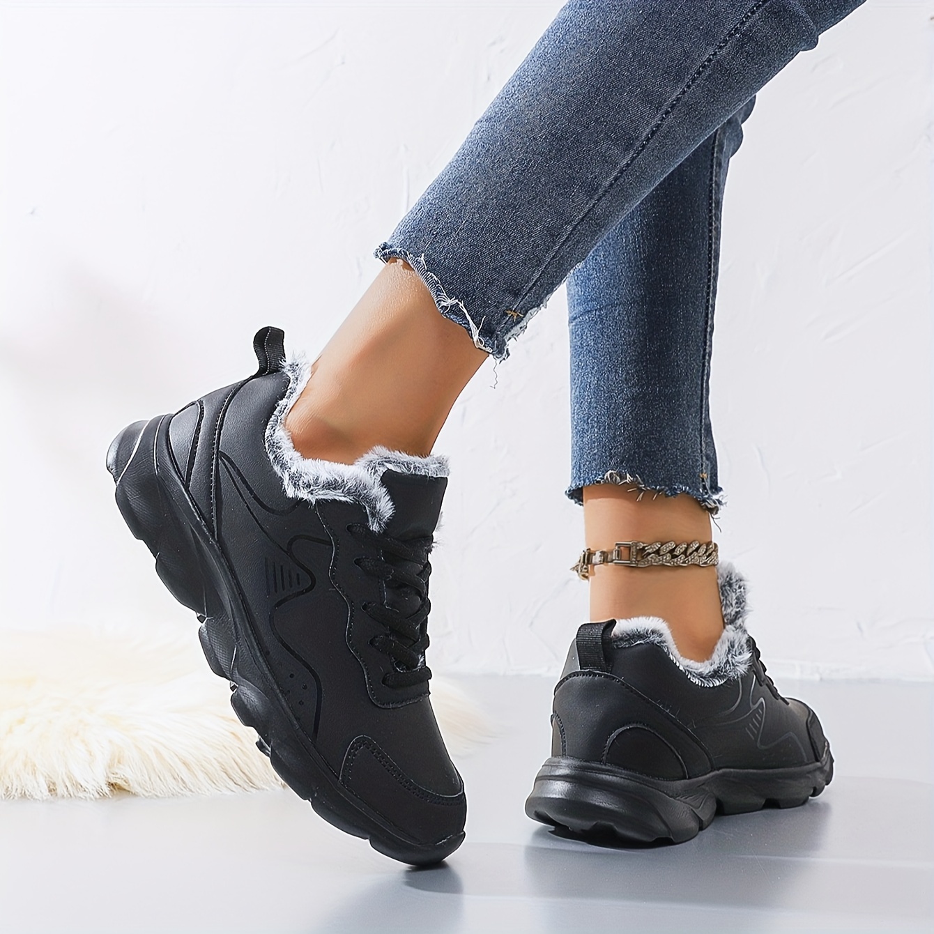 sportsneakers voor dames,     antislip microvezel bovenlaag, casual lage schoenen met vetersluiting, eva-  en stoffen  , eenvoudige neusontwerp 6