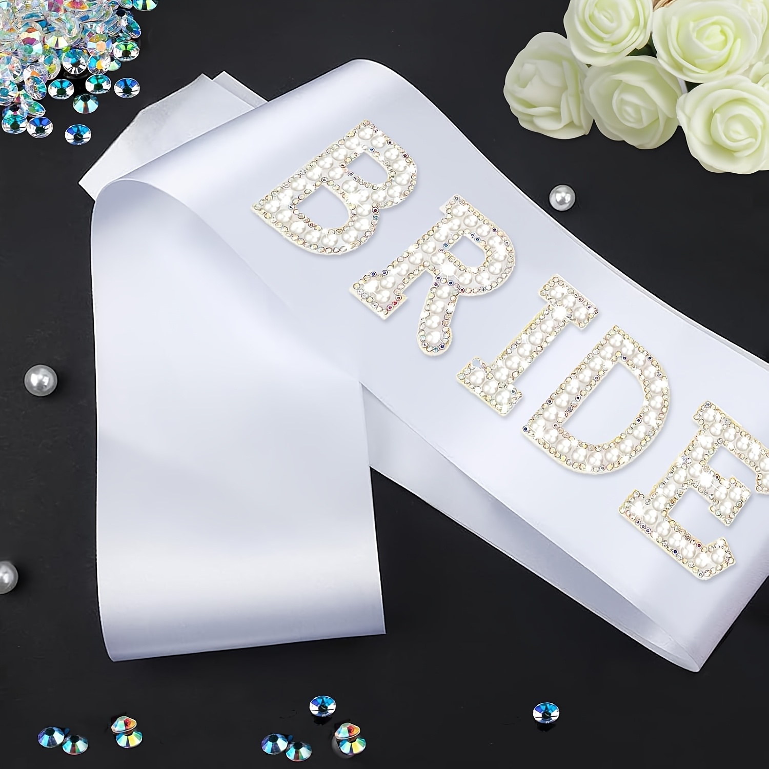 

Elegant Sash With Pearls & Rhinestones - Bachelorette Parties & Bridal Showers, Polyester