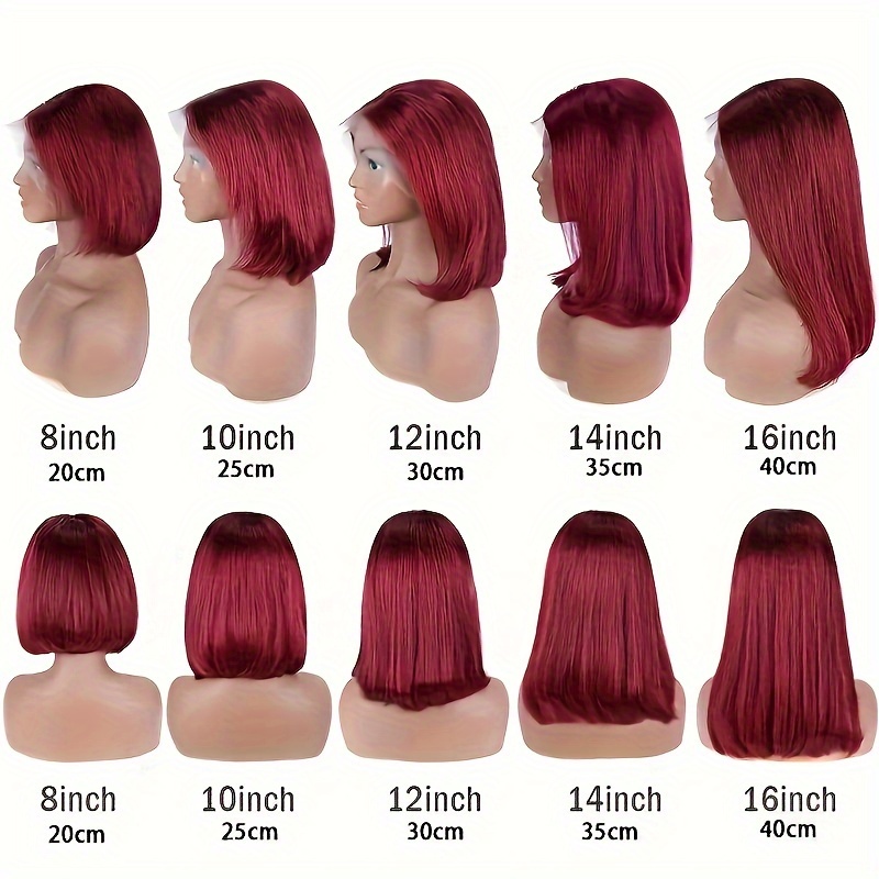Maron❕ burgundy 13x4 lace front bob wig brazilian human hair short