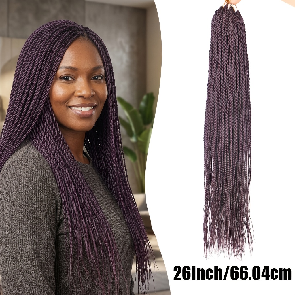 Ombre 2-Strand Twist Crochet Braids, Extensões de Cabelo Crochet Sintético Espiral Twist 8